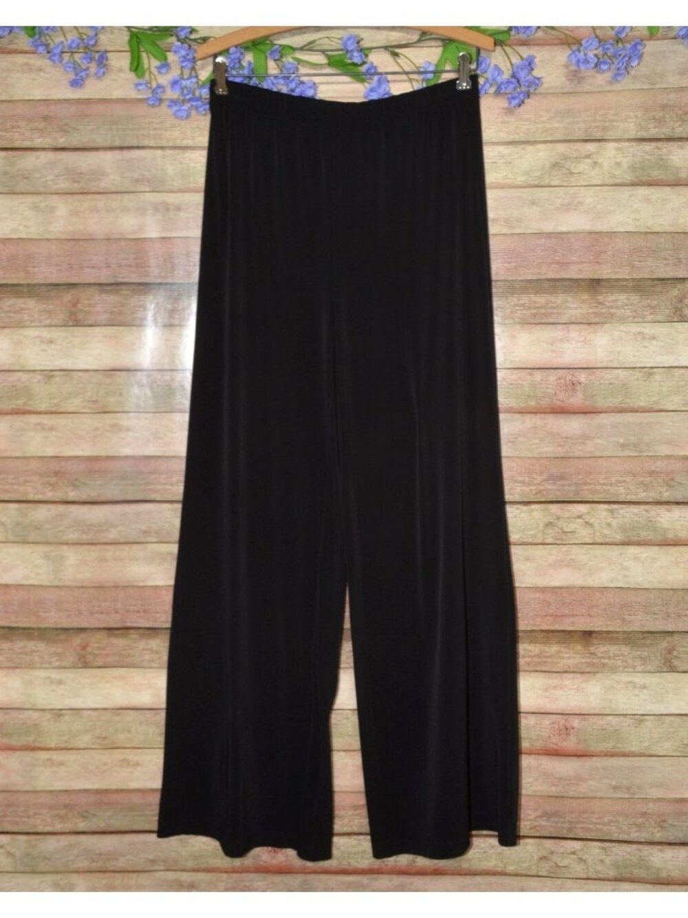 Chico's Womens Black Wide Leg Dress Pants Size 0 US S Elastic Waist Classic